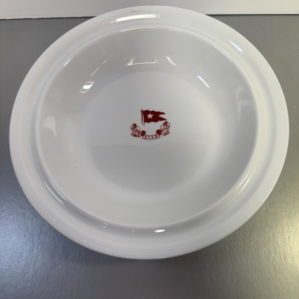 TITANIC WHITE STAR LINE REPRODUCTION SOUP BOWL 9 1/4" - EUC